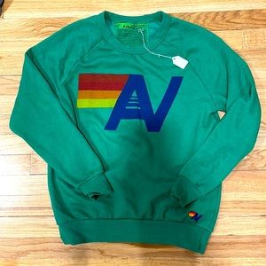 New with Tags - aviator nation Kelly green logo sweatshirt. Sold out on site